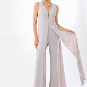 Timeless Stone Dress Jumpsuit with Pockets